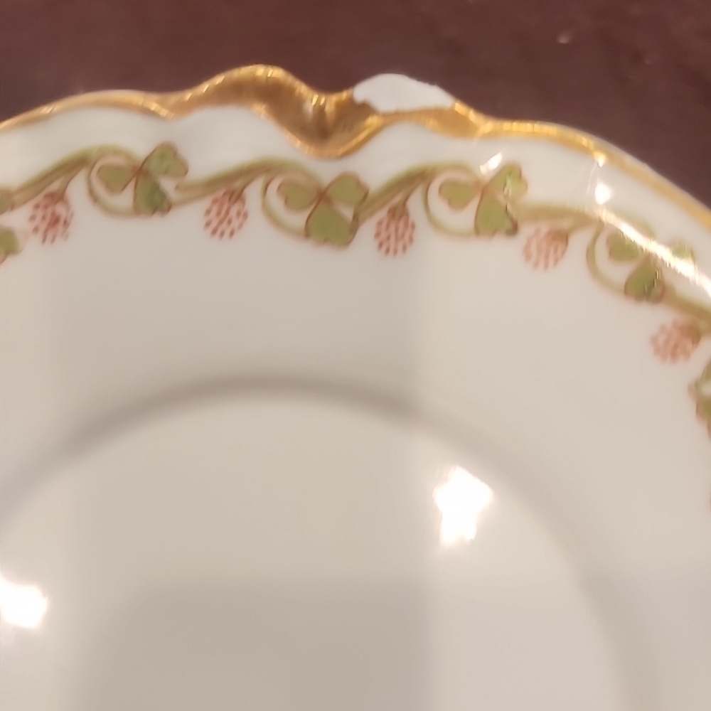 Haviland Limoges Shamrock Gilt 4.5 inch Saucers Lot of 10 - Picture 5 of 6